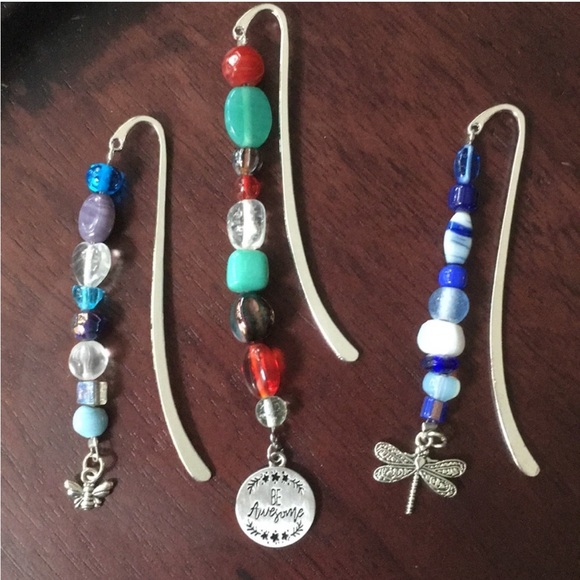 Other - Beaded Charm Bookmark with Inspirational Pendant